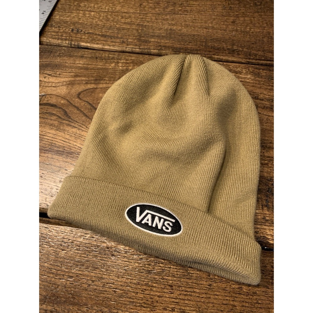 VANS Milford Beanie Brown With Logo Patch Skater Preppy Y2k